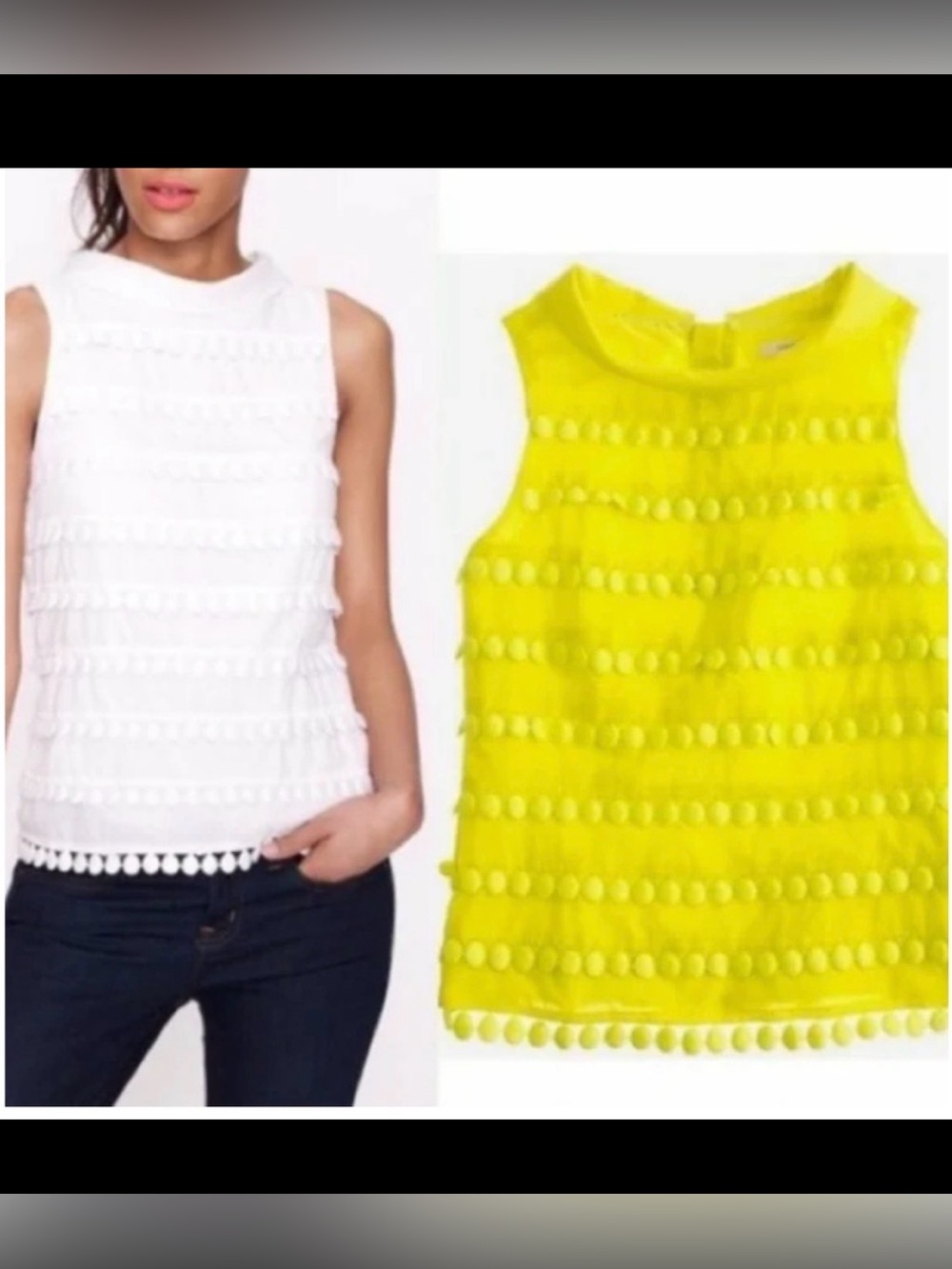 J CREW Pom Pom Sleeveless Top size 14 NWT.‎